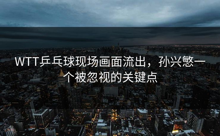 WTT乒乓球现场画面流出，孙兴慜一个被忽视的关键点